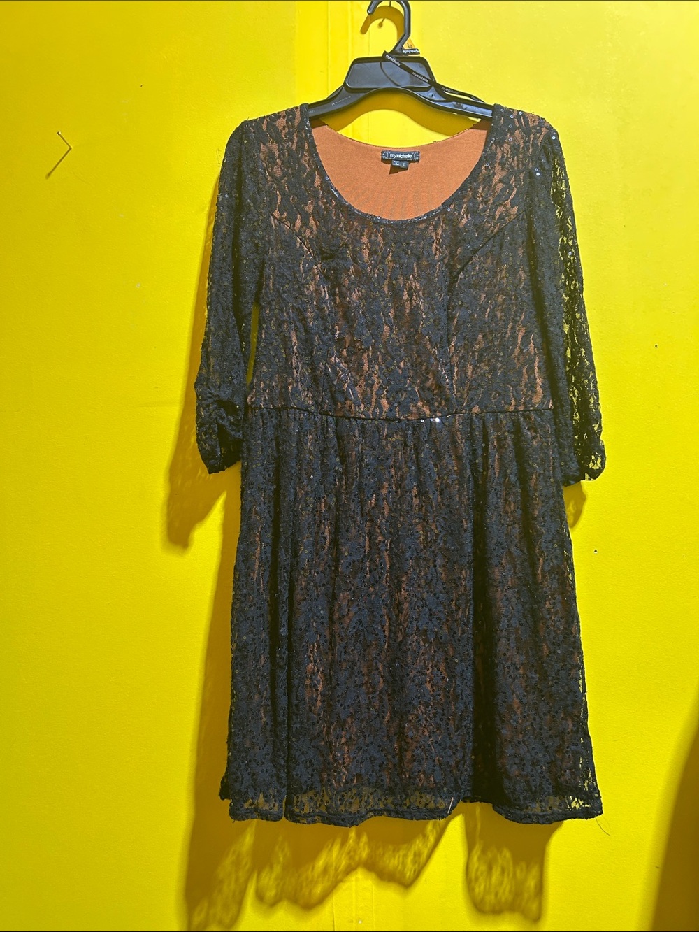 My Michelle Brown Dress with Black Label
